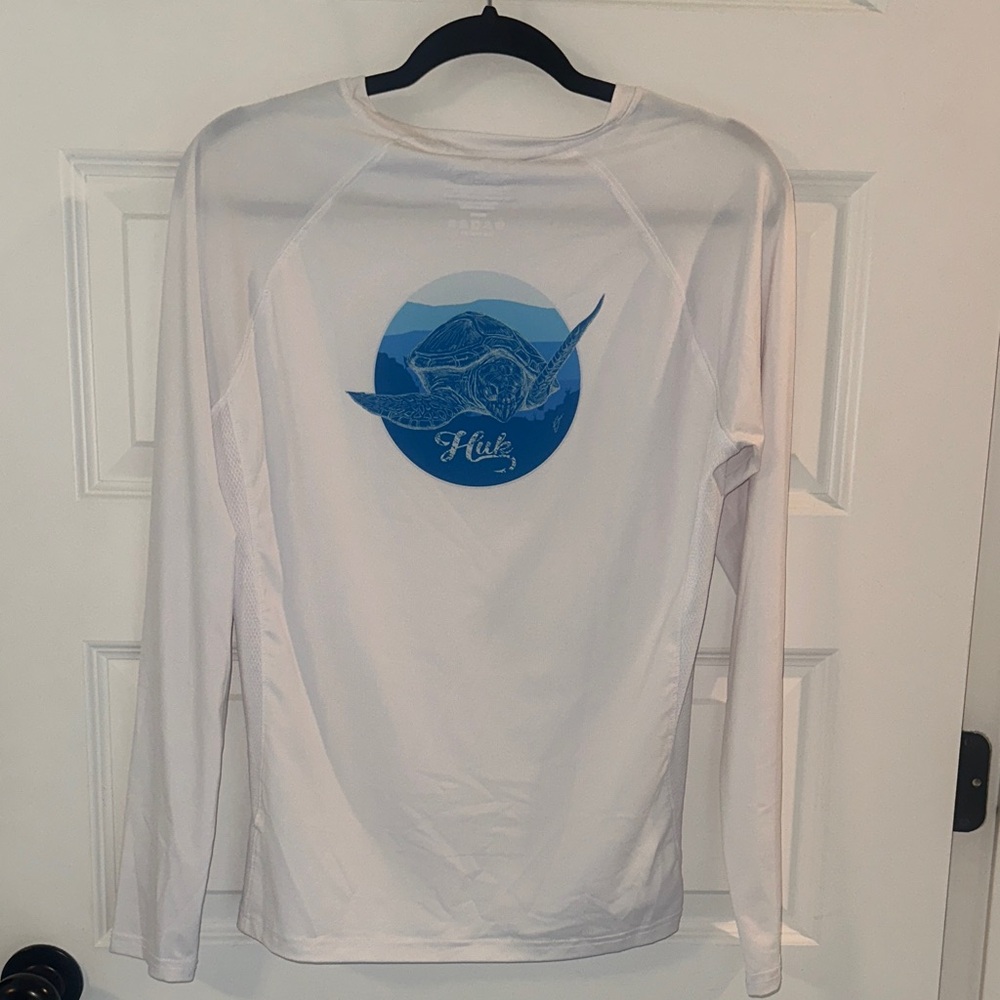 Huk White Long Sleeve Rash Guard